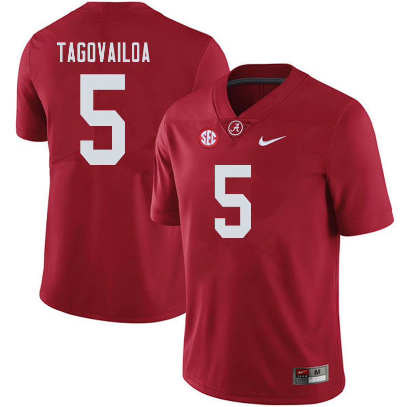 Men #5 Taulia Tagovailoa Alabama Crimson Tide College Football Jerseys Sale-Crimson